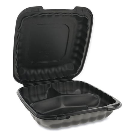 Pct 9 x 9 in. Microwavable Hinged Lid Containers, Black YCNB09030000