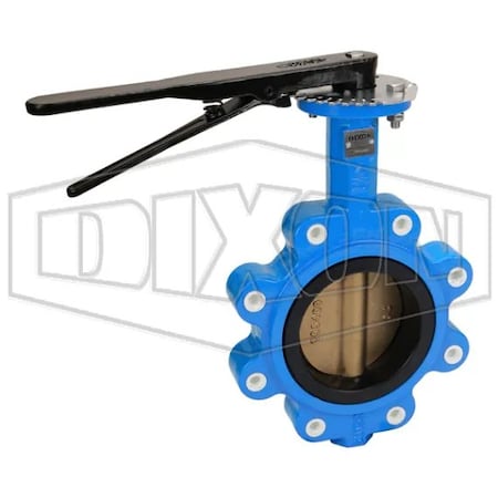 Dixon Threaded Lug Style Butterfly Valve, 4 x 5 in Nominal, MNST x FNST End Style, 150 lb, Ductile Iron Bo BFVL400E