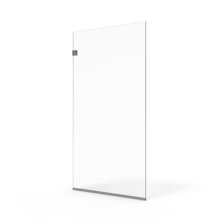 Fab Glass And Mirror Fixed Shower Screen for Bathroom | Brushed Nickel Finish | Water Repellent | 3/8in Tempered Glas MSD1-24-72BN