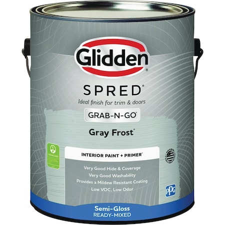 Glidden Spred Interior Grab-N-Go Paint + Primer Semi-Gloss Paint Gray Frost 1 Gal. GLSIN60GF/01