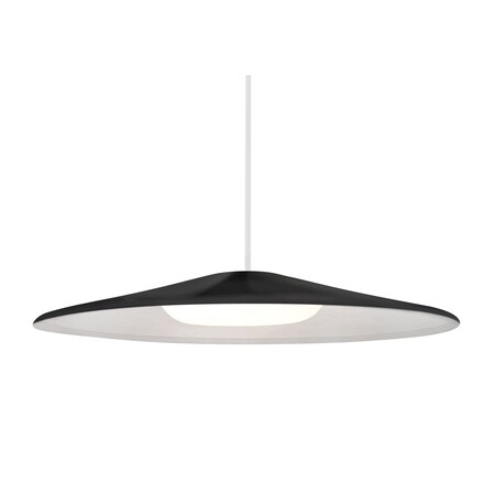 Besa Lighting Swan Stem Pendant, Black/Opal, White Finish, 1x23W LED 1TT-SWANBK-LED-WH