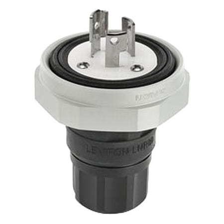 Leviton LockingPlug, 15A, 1/2hp, Black, Santoprene LNR80-5E