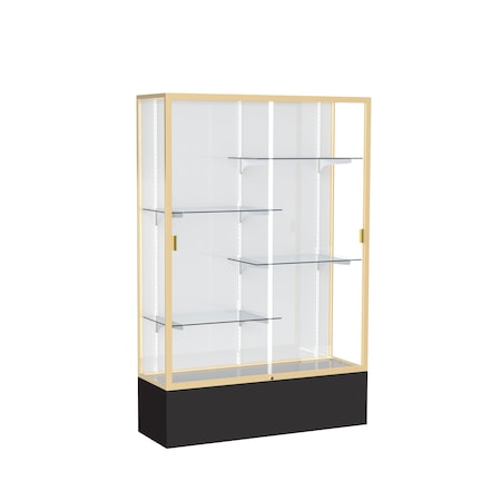 Ghent Spirit Floor Display Case 48x72x16, White, Champange 374WB-GD-BK