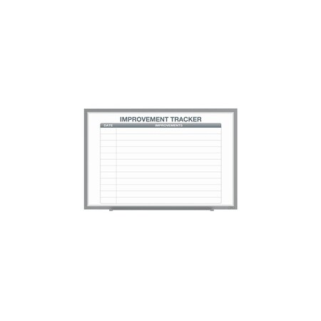 Ghent Manufacturing Whiteboard with Aluminum Frame, Improvement Tracker 1, Magnetic, 3'H x 4'W GRPM302V-34