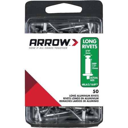 Arrow Lock 3/16 In. x 1/2 In. Aluminum Rivet (50-Count) RLA3/16IP