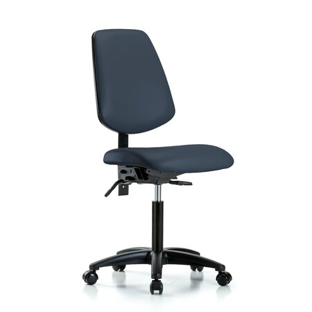 Blue Ridge Ergonomics Medium Bench Chair No Arms, 22" to 29" Height, Vinyl, Imperial Blue BR-VMBCH-MB-RG-T1-A0-NF-RC-8582
