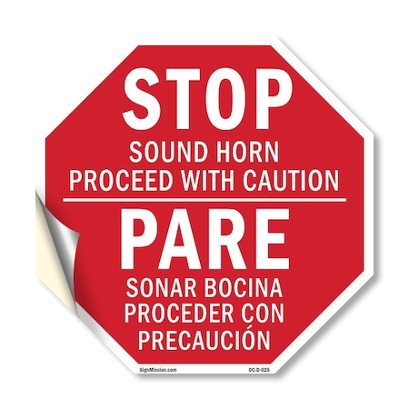 Signmission Stopsound Horn Proceed with Caution, 18 Inch X 18 Inch, Vinyl Decal OC-D-18-25