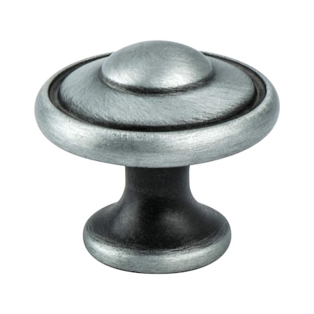 Berenson 1.187 in. dia. Euro Traditions Knob with Brushed Antique Pewter 2924-1BAP-P