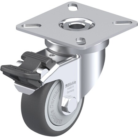 Zoro Select PlateCaster, Swivl, Polyurethane, 2 13/16"H LPA-PATH 50KF-FI
