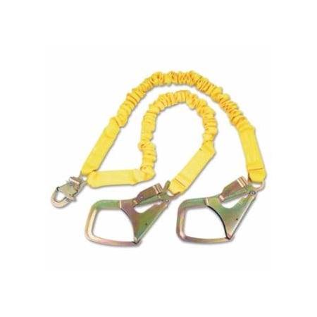 Dbi-Sala ShockWave2 Shock Absorbing Lanyard, 6 ft, Steel Snap Hook Connection, 2 Legs 098-1244448