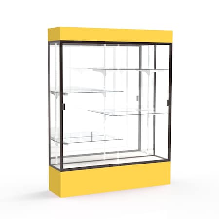 Ghent Lighted Floor Display Case 60x80x16, Mirror, Bronze 3175MB-BZ-GR