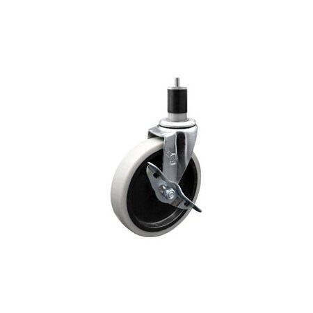 Service Caster 5 Inch Thermoplastic Rubber Wheel 1-7/8 Inch Expanding Stem Caster with Brake SCC-EX05S510-TPRS-SLB-178
