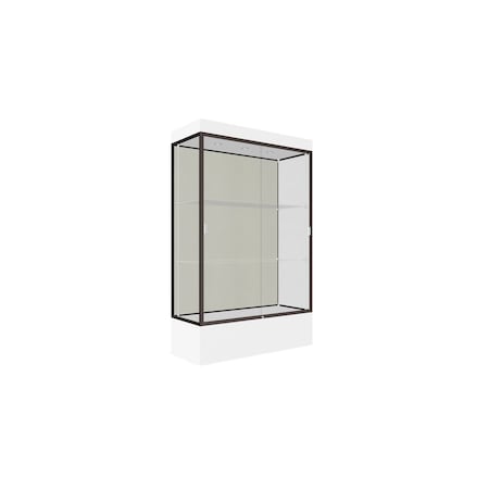 Ghent Lighted Floor Display Case 48x76x20, 12" Base, Bronze 94LFWH-BZ-WHT