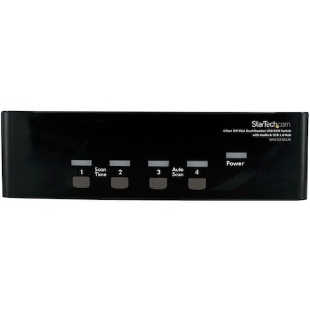 Startech.Com 4 Port DVI VGA Dual Monitor KVM Switch with Audio & USB Hub SV431DDVDUA