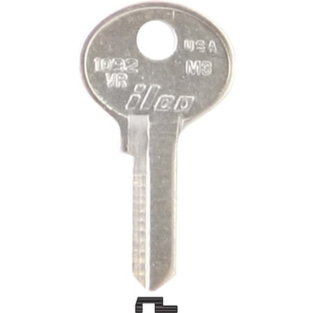 Ilco Master Nickel Plated Padlock Key M3 / 1092VR, 10PK IAL2422205B