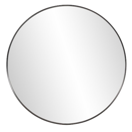 Homeroots 36" Black Round Framed Accent Mirror 383728