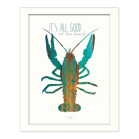 Homeroots Its All Good at the Beach White Framed Print Wall Art 405221