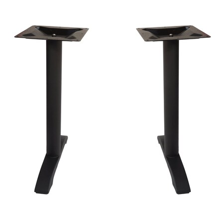 Bfm Seating Bali End Base - Set of 2 - Zinc Plated Cast Iron Bottoms, Stainless Steel Columns PHTB0022BL