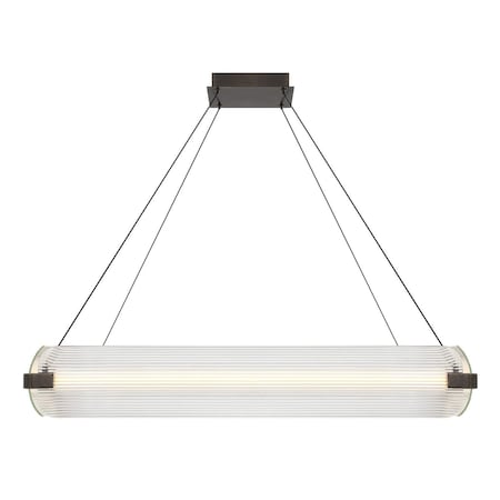 Euf Neoness, Chandelier, 4-Light, 34", Weathered Brass, Clear Glass 50053-025