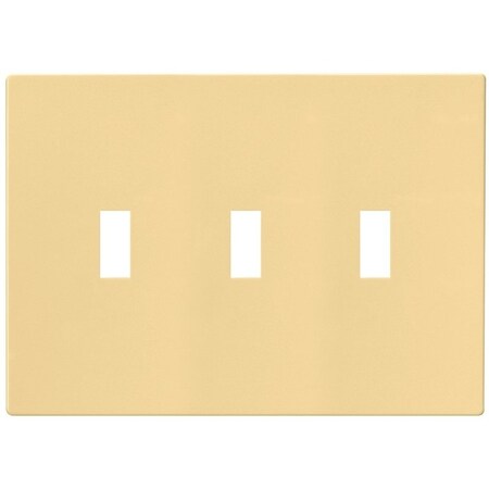 Eaton Wiring Devices Wallplate, 4-7/8 in L, 6-3/4 in W, 3 -Gang, Polycarbonate, Ivory, High-Gloss PJS3V