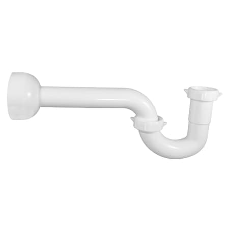 Everflow 1-1/4" Plastic P-Trap W/ Adapter & Flange for Tubular Drain Applications P12815A