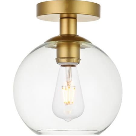 Living District Baxter 1-Light Brass Flush Mount with Clear Glass LD2204BR