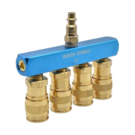 Interstate Pneumatics Pipe Manifold Fitting, Brass, 1/4 in FPM44S-KG4HB