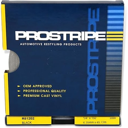 Prostripe Single Color Solid Striping Tape, 150 ft x 1 in, Black R54402