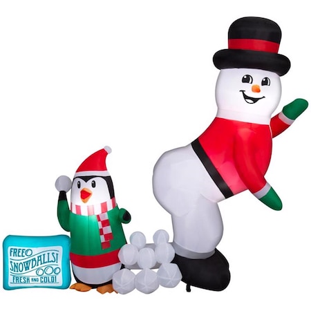 Gemmy Airblown LED Snowman Humor Scene 6 ft. Inflatable 883226