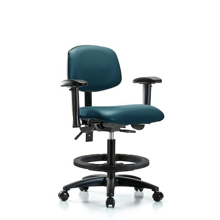 Blue Ridge Ergonomics Vinyl Chair, Vinyl, Adjustable Arms BR-VMBCH-RG-T0-A1-BF-RC-8801