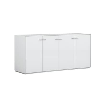 Homeroots 72in White Buffet Table with Four Doors 366267