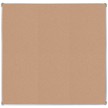 Aarco VIC Cork Bulletin Board with Euroframe Design 48"x48" Blanched Almond ERC4848186