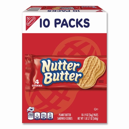 Nabisco Nutter Butter, Peanut Butter, 1.9 oz, 4 Cookies, 10PK 440000783500