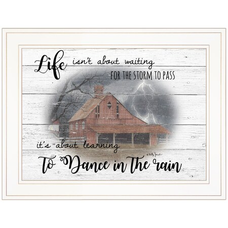 Homeroots Storm Dance White Framed Print Wall Art 406369