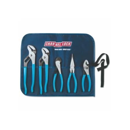 Channellock Tool Roll -3, Flat Jaw, High Carbon Steel, 5 Piece Plier Kit 140-TOOLROLL-3