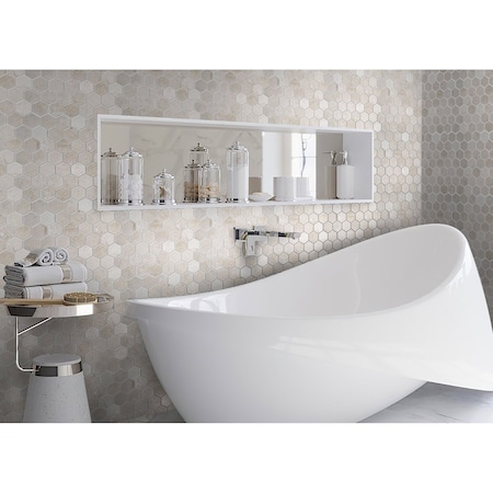 Apollo Tile Stone Beige 12x12 Crema Marfil Marble Honed Floor and Wall Mosaic Tile 4.83 sqft/case, 5PK APLVL88G14HA