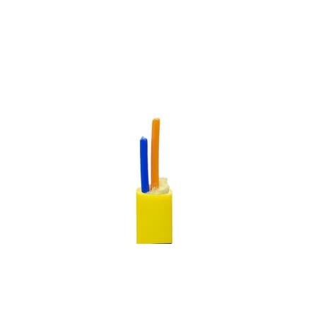 Cable Wholesale Plenum 2 Strand Indoor Distribution Fiber Optic Cable, OS2 9/125 Singlemode, Corning, Yellow, 11F2-0022H