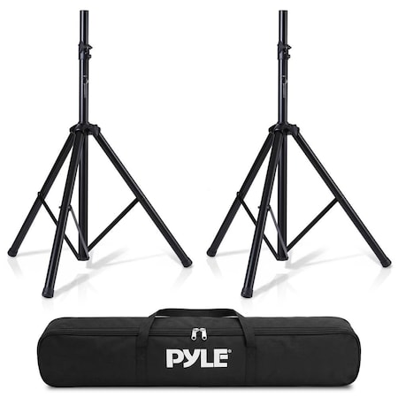 Pyle Universal Dual PA DJ Tripod 2 Speaker Stand Kit with Adjustable Height & Storage Bag Constructed PSTK107
