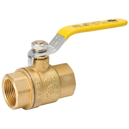 B & K Ball Valve, 1/2 in Connection, FPT x FPT, 600/150 psi Pressure, Manual Actuator, Brass Body 107-823NL
