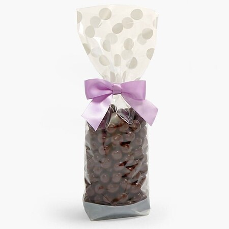 Nashville Wraps White Polka Dots 1.4 mil Cello Bags, 3.5x2.25x12, 100PK 96223