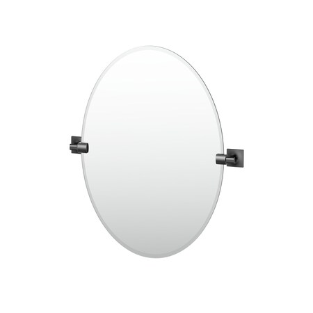 Gatco Waterline 26.5" Frameless Oval Mirror, Matte Black 5589MX