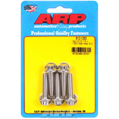 Arp 6121250 Sae Bolt Kit Stainless 300 0.3118 x 1.250 In. A14-6121250