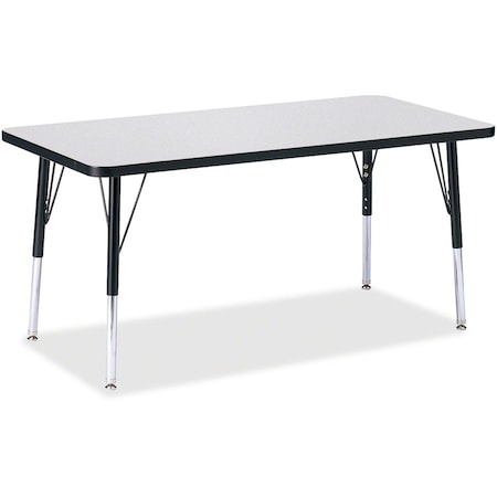 Jonti-Craft Berries Rectangle Activity Table, 24 in. x 48 in., E-height, Freckled Gray/Black/Black 6403JCE180