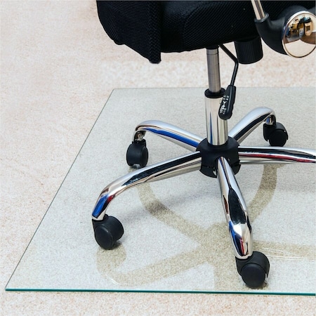 Floortex Glaciermat Heavy Duty Glass Chair Mat for Hard Floors & Carpets - 36" x 42" FC123642EG