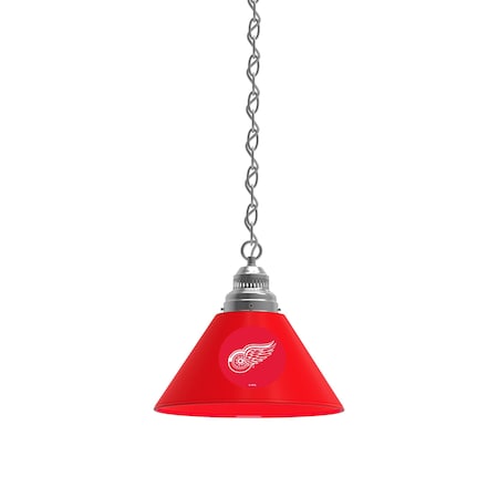 Holland Bar Stool Co Detroit Red Wings Pendant Light, Chrome Fixture BL1CHDetRed