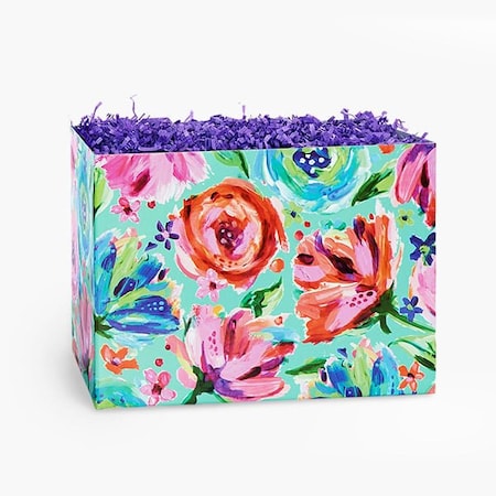 Nashville Wraps Posh Peonies Basket Box, Large 10.25x6x7.5, 6PK POPL