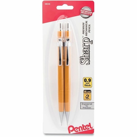 Pentel P209BP2-K6 Sharp Automatic Pencil 0.9 mm Yellow Barrel 2-Pack P209BP2-K6