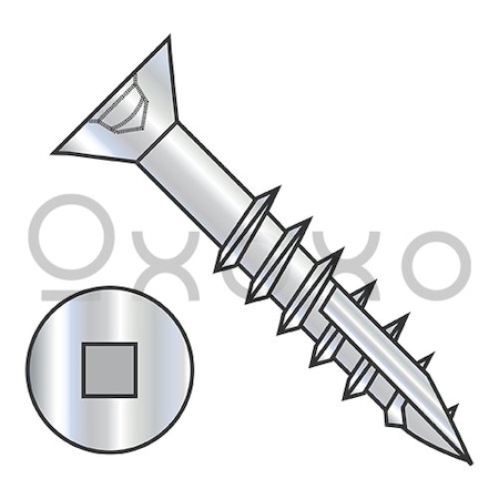 Oxoxo 8-11X2 1/2 #2 Square Drive Flat Head No Nibs Deep Thread Type 17 2/3 Thread Zinc Bake, 2200PK 645111