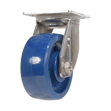 Vestil Solid Polyurethane Swivel Caster 5 In. Diameter x 2 In. Width 1000 Lb. Capacity Dark Blue CST-F-SS-5X2SP-S