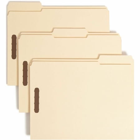 Smead TOP TAB 2-FASTENER FOLDERS, 1/3-CUT TABS, LETTER SIZE, 11 PT. MANILA, 50PK 14547